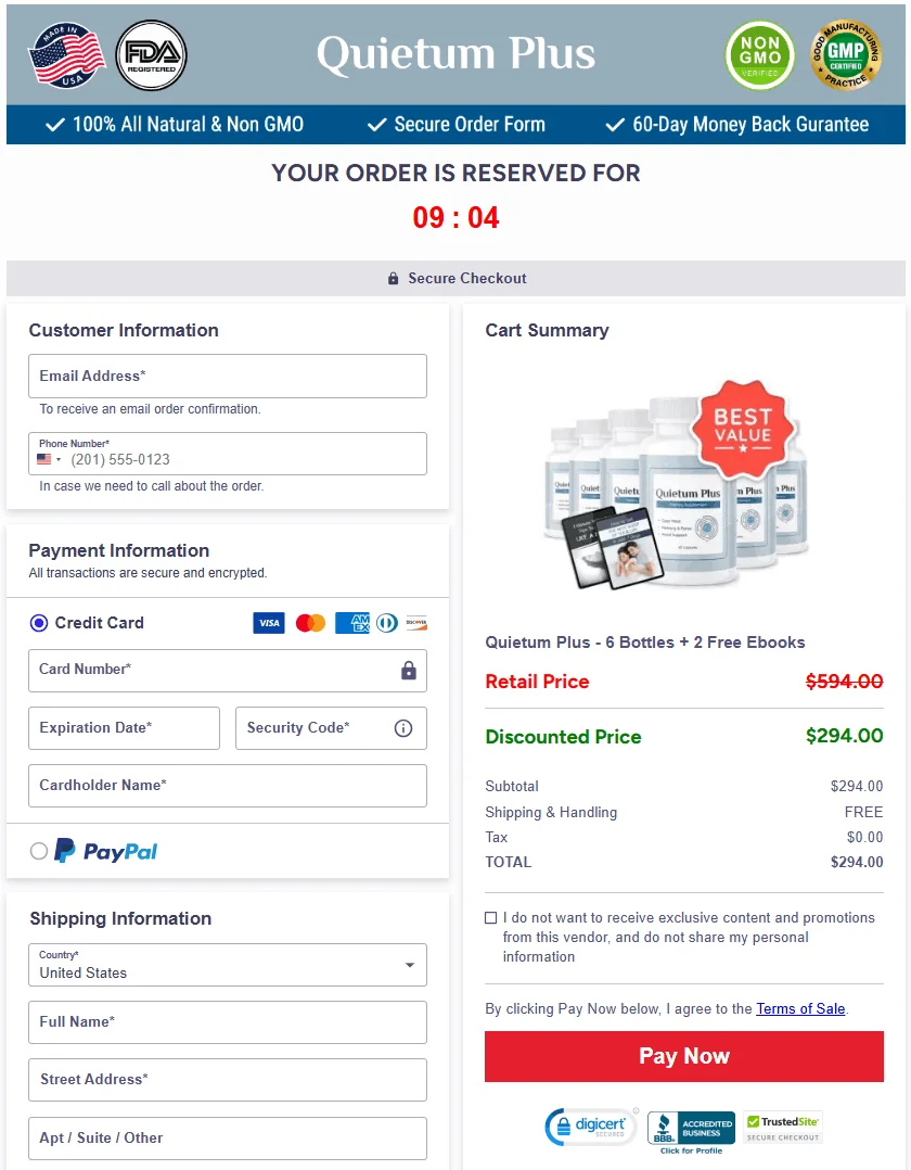 Quietum Plus sale page